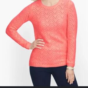Talbots pointelle crewneck sweater